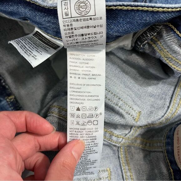 Levi’s Low Pro Straight Medium Wash Distressed Boyfriend Jeans 29 - Picture 8 of 9